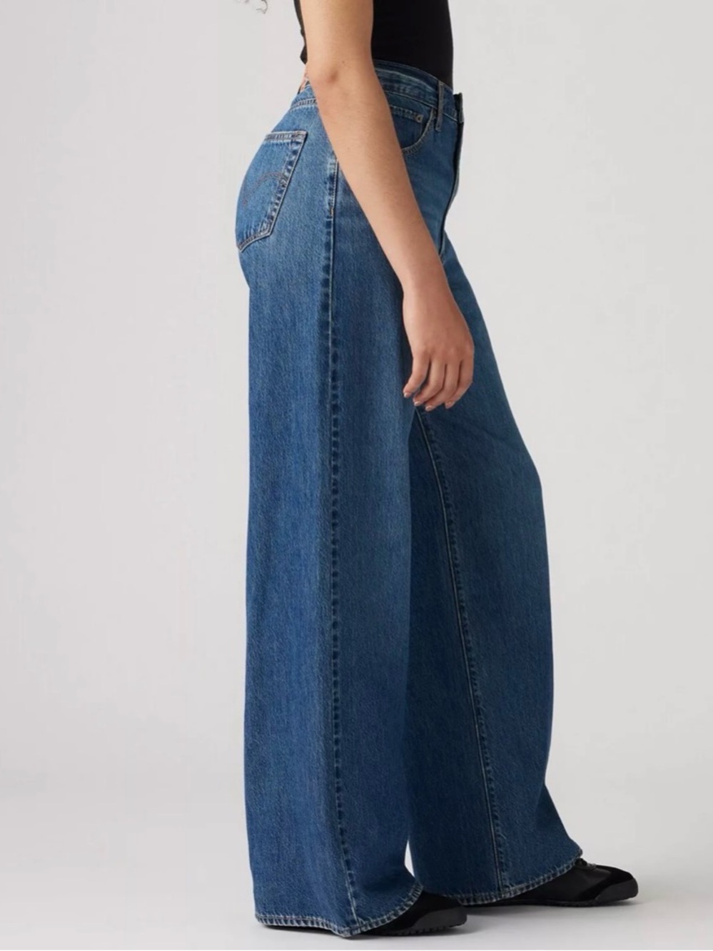 Levi's Cinch Baggy Womens Adjustable Lightweight Jeans Blue Denim Size 25 - Picture 5 of 16